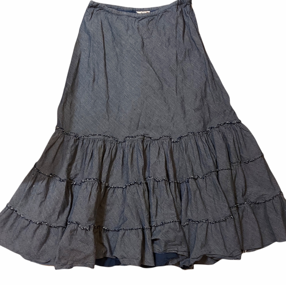 April Cornell Cotton Bohemian tiered ruffle skirt Size Small